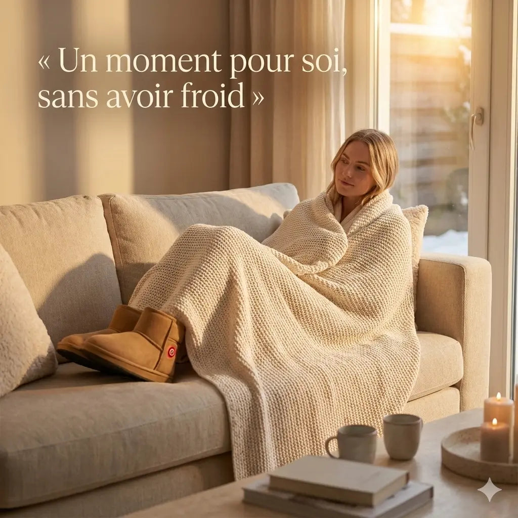 Chaussons Chauffants Sans Fil ShoSens® Chaleur Douce & Liberté