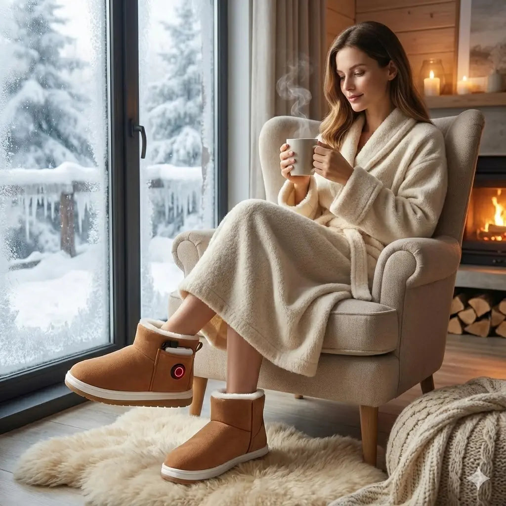 Chaussons Chauffants Sans Fil ShoSens® Chaleur Douce & Liberté