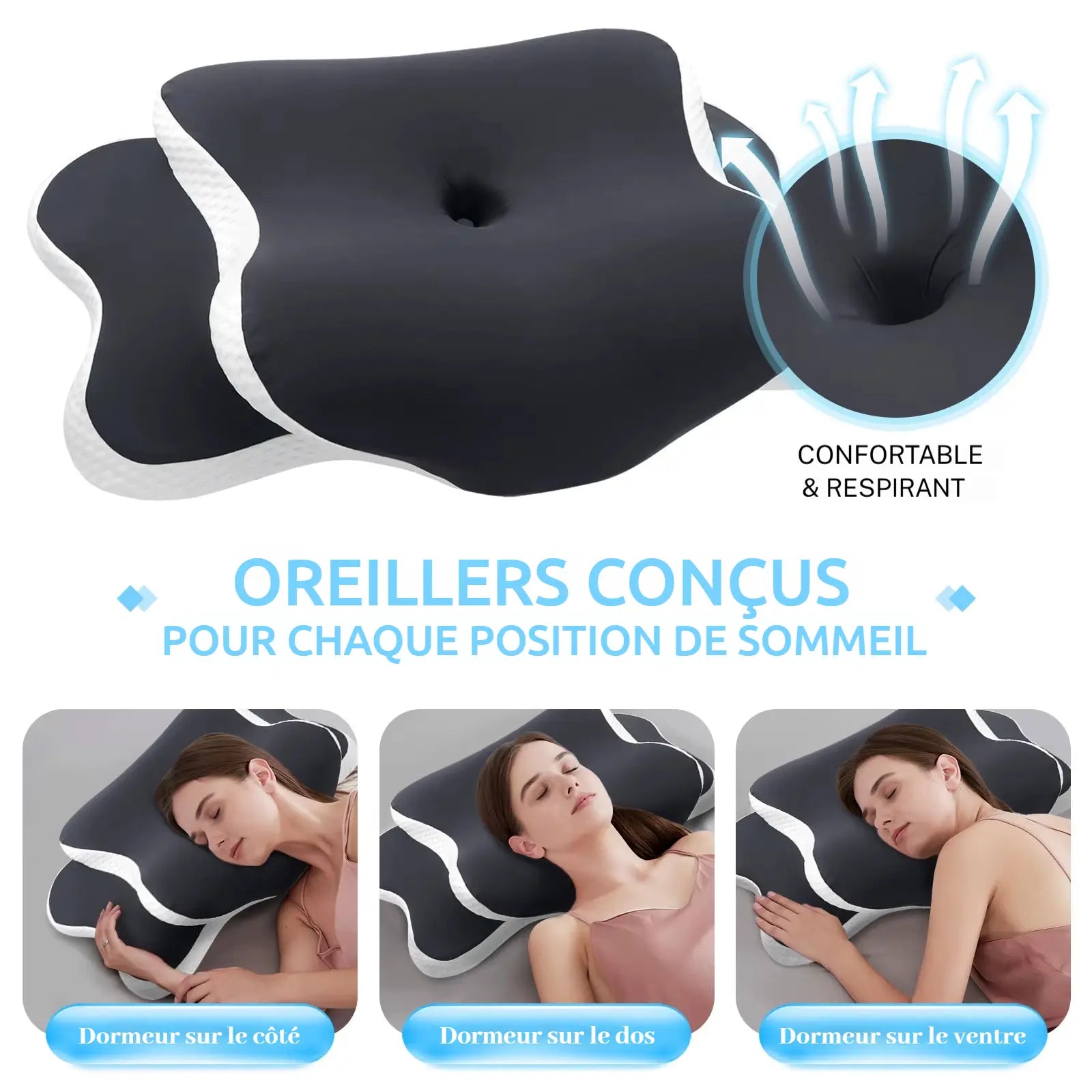 Oreiller Cervical Papillon 3D