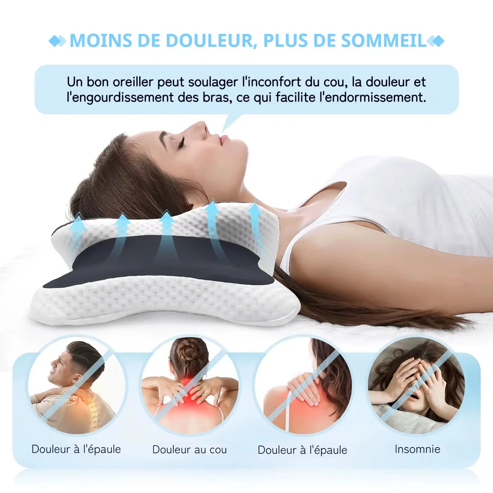 Oreiller Cervical Papillon 3D